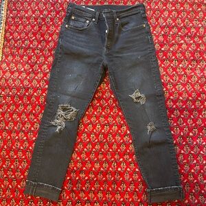 Levi's Black Distressed Jeans for Women